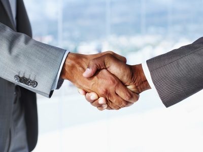 Closeup of business people during a shaking hands